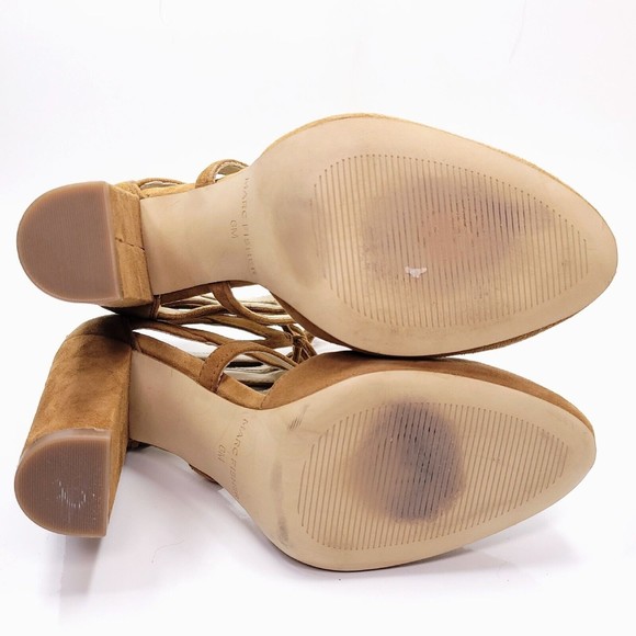 Marc Fisher Shellie Lace Up D'Orsay High Heel Pump Tan Brown Suede Leather Sz 6 - Picture 9 of 12